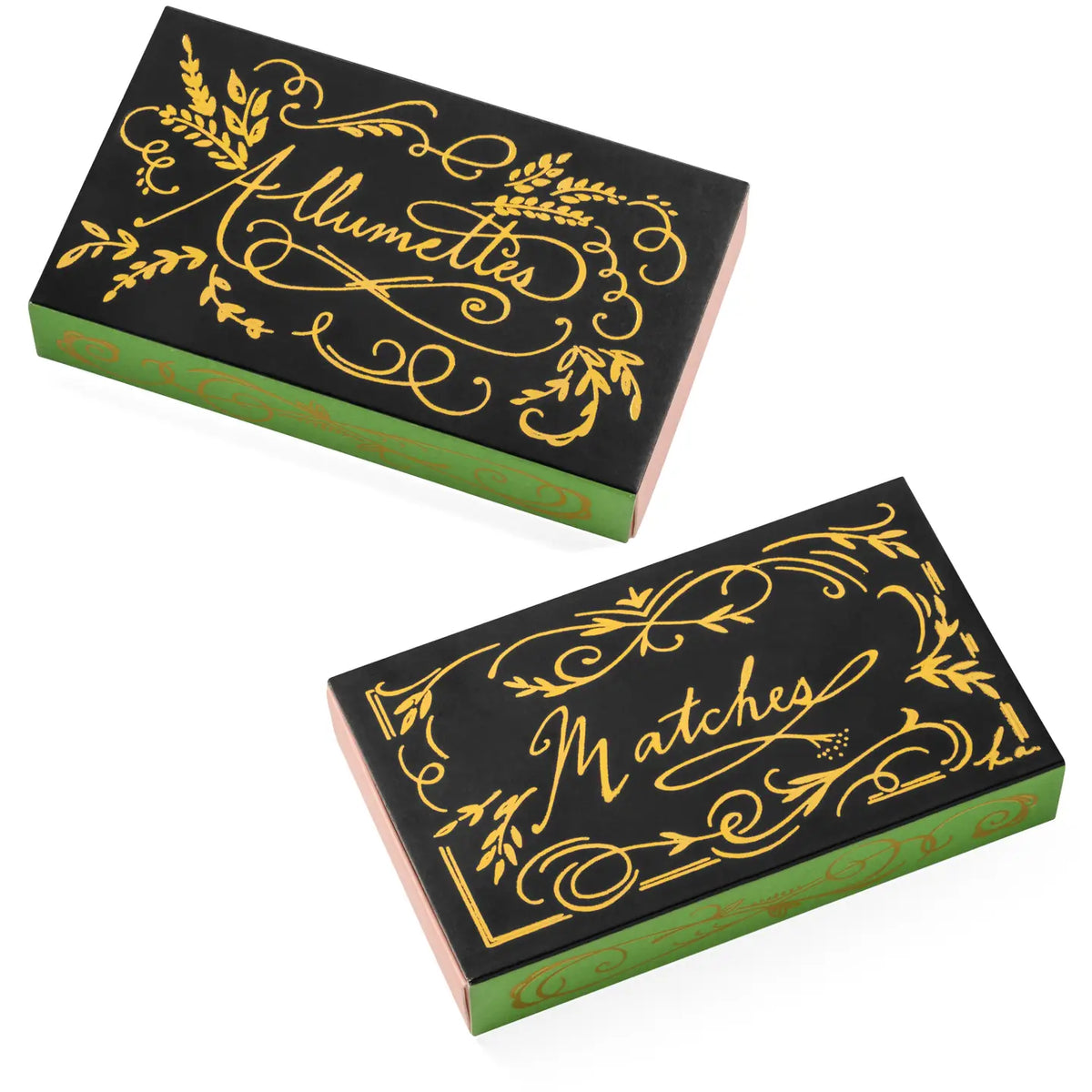 Decorative Black Swirl Box Matches