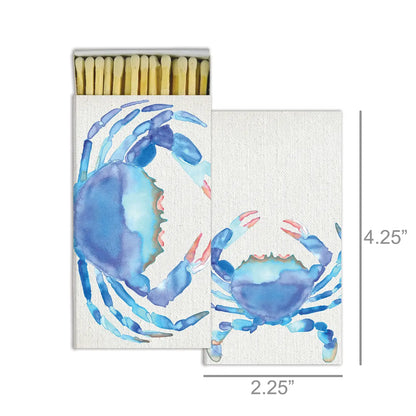 Watercolor Art Chesapeake Blue Crab Box Matches